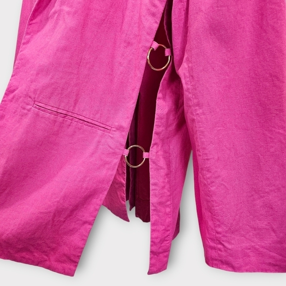 Eudon Choi Oversized Pink Linen Blazer with Side Cutouts - Picture 5 of 15